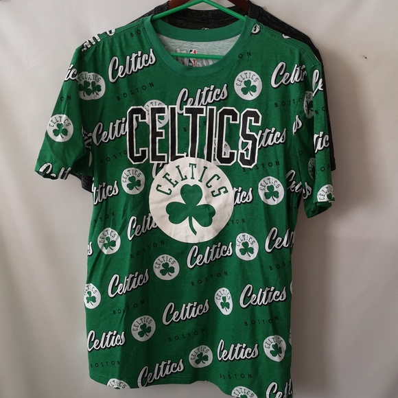 Set of Two Boston Celtics T-shirts Never Worn, Size Large, All-over Print, Green - Picture 5 of 7